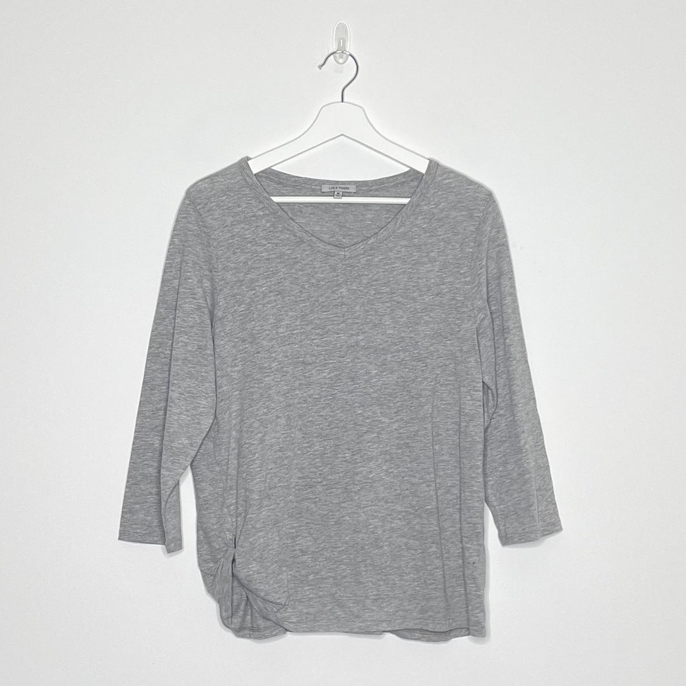 LISA‎ TODD | Side Twist V Neck Top | M